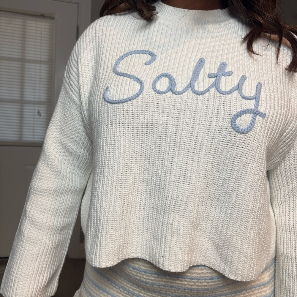 “SALTY” Mood & Madison Knit Beach sweater